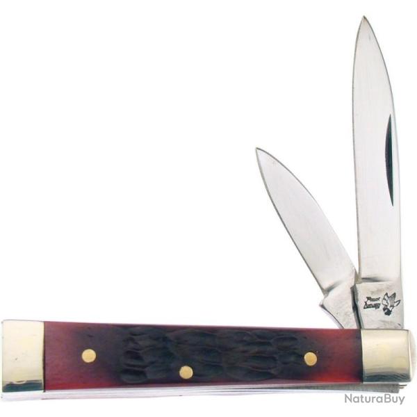 Couteau Pliant Frost Cutlery Baby Doc Lame Acier Inox Manche Os Jigged Rouge Slip Joint F14974DRJB