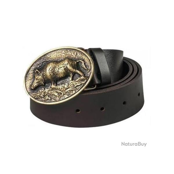 Ceinture FRITZMANN cuir marron sanglier 30707-13