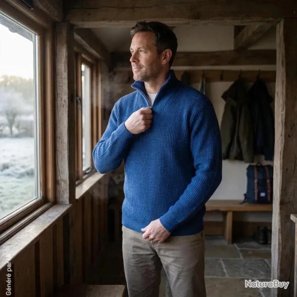 Pull camionneur Coyote indigo doubl� micropolaire L