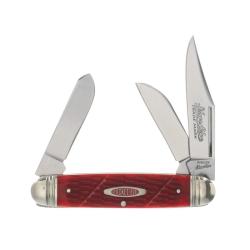 Couteau Robeson Cattleman Lame Clip Spey Sheepsfoot Acier Inox Manche Os Rouge Slip Joint ROB633865