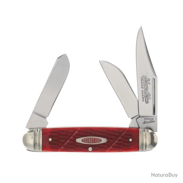 Couteau Robeson Cattleman Lame Clip Spey Sheepsfoot Acier Inox Manche Os Rouge Slip Joint ROB633865