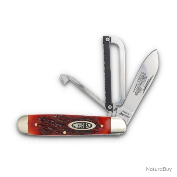 Couteau Robeson Gamecock Lame Clip Scie Acier Inox Manche Os Fraise Slip Joint ROB632730