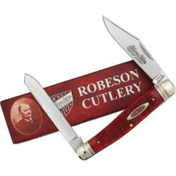 Couteau Robeson Texas Moose Lame Clip Spey Acier Inox Manche Os Rouge Slip Joint ROB622751