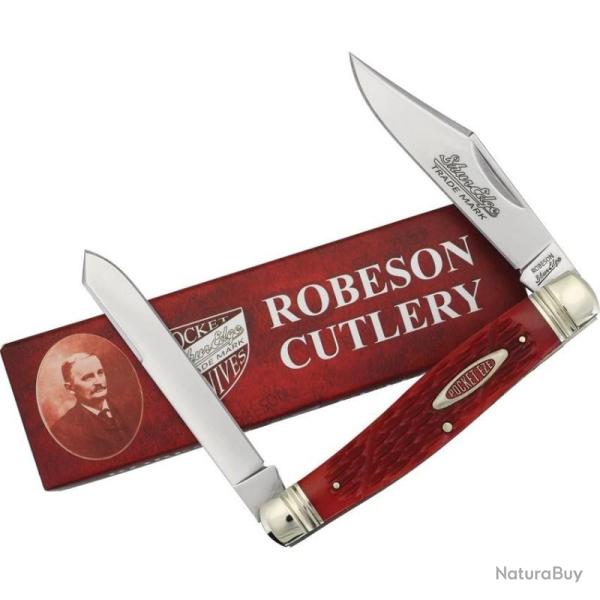 Couteau Robeson Texas Moose Lame Clip Spey Acier Inox Manche Os Rouge Slip Joint ROB622751