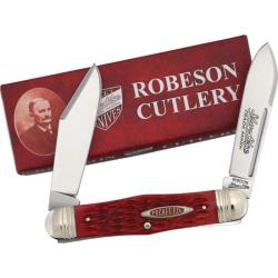 Couteau Robeson Swellcenter Moose Lame Clip Spey Acier Inox Manche Os Rouge Slip Joint ROB622225
