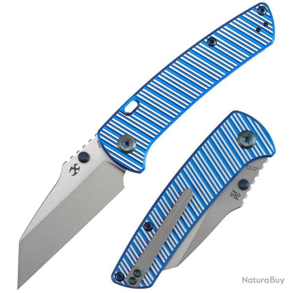Couteau Kansept Main Street Lame Wharncliffe Acier Elmax Manche Aluminium Bleu Top Liner K1015H3