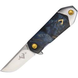 Couteau V Nives KillaBite Bois Bleu Lame Acier S35VN Manche Framelock VNI22WPBL