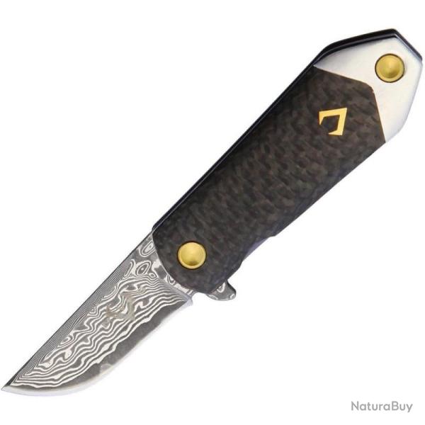 Couteau V Nives KillaBite CF Damas Lame Acier Damas Manche Framelock VNI22CPDBL