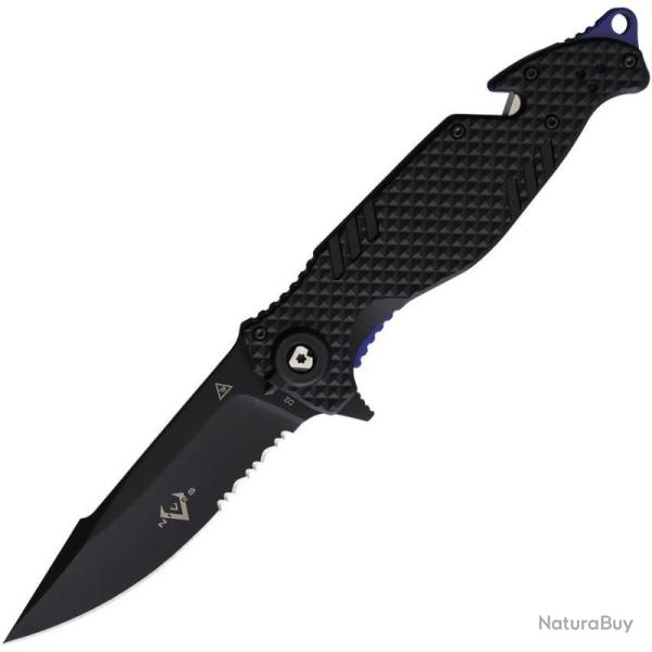 Couteau V Nives Trail Blazer Bleu Dentel� Lame Acier D2 Manche Linerlock VNI03097