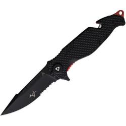 Couteau V Nives Trail Blazer Rouge Dentel&eacute; Lame Acier D2 Manche Linerlock VNI03095