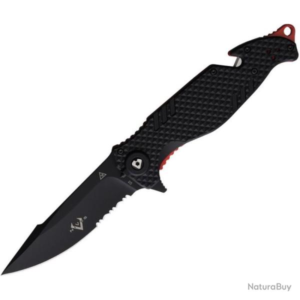 Couteau V Nives Trail Blazer Rouge Dentel� Lame Acier D2 Manche Linerlock VNI03095