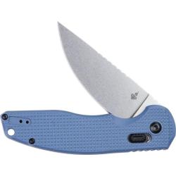 Couteau Pliant DOTS Gear Stevia Lame Acier 8Cr14MoV Manche FRN bleu-gris textur&eacute; Crossbar Lock
