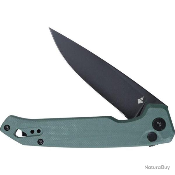 Couteau Pliant DOTS Gear Dude Lame Acier 8Cr14MoV Manche G10 vert Button Lock SFFA105802