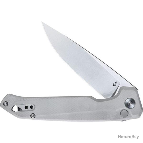 Couteau Pliant DOTS Gear Dude Lame Acier 8Cr14MoV Manche G10 gris Button Lock SFFA105801