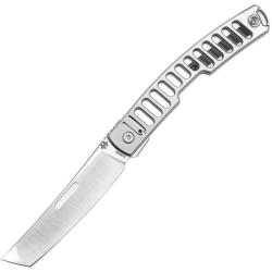 Couteau Pliant DOTS Gear Nagiryu Lame Acier LC200N Manche acier inoxydable gris Double Detent
