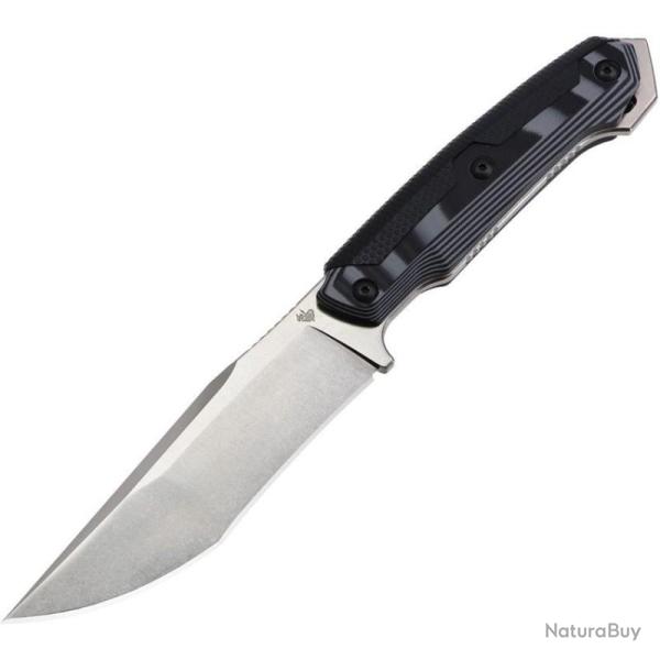 Couteau Fixe DOTS Gear Nova II Lame Acier K110 Manche G10 et TPR noir et gris Etui Nylon DFA131801