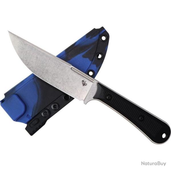 Couteau Fixe DOTS Gear Survival Crafter Lame Acier K110 Manche G10 noir textur� �tui Nylon DFA130903
