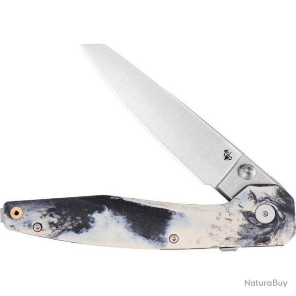Couteau Pliant DOTS Gear Legend Lame Acier 154CM Manche Grivory noir et tan Race Lock DFA105103