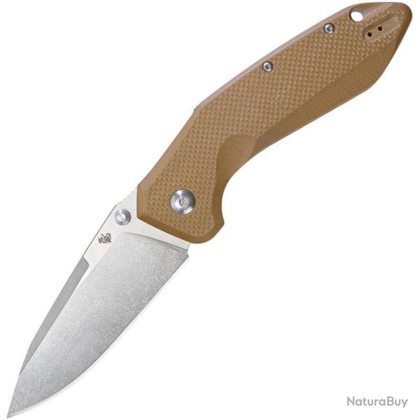 Couteau Pliant DOTS Gear Hercules Lame Acier K110 Manche G10 tan LinQ Lock DFA104901