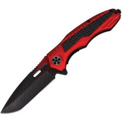 Couteau ElitEdge Red/CF Lame Acier 440C Manche Aluminium Linerlock EE10A135RD