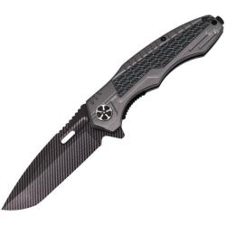 Couteau ElitEdge Gray/CF Lame Acier 440C Manche Aluminium Linerlock EE10A135GY