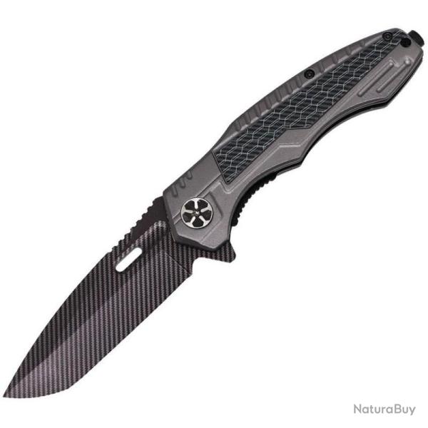 Couteau ElitEdge Gray/CF Lame Acier 440C Manche Aluminium Linerlock EE10A135GY