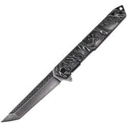 Couteau ElitEdge Dragon BSW Lame Acier 440C Manche Acier inoxydable Linerlock EE10A134SW