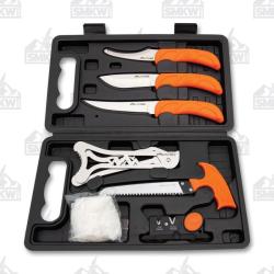 Kit Outdoor Edge Jaeger Pak 8 Pi&egrave;ces Lame Acier 420J2 Manche Orange OEJP8