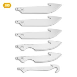 Pack Combo 6 Lames 3'' (Drop Point/Caping/Gut Hook) Outdoor Edge Acier 420J2 S&eacute;rie 300 OERRC306