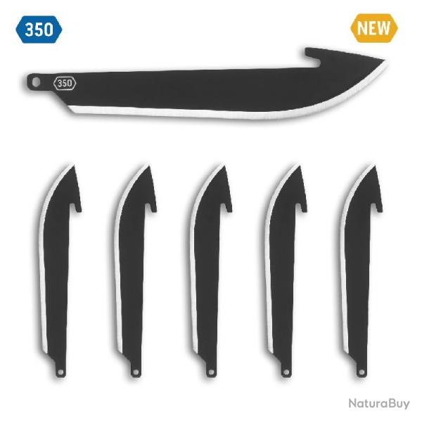 Pack de 6 Lames Drop Point 3,5'' Noir Outdoor Edge Acier 420J2 S�rie 350 OERR35K6C
