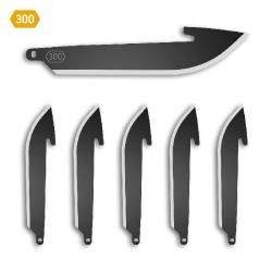 Pack de 6 Lames Drop Point 3'' Noir Outdoor Edge Acier 420J2 S&eacute;rie 300 OERR30K6C