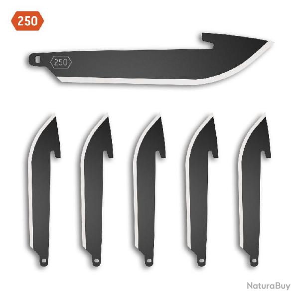 Pack de 6 Lames Drop Point 2,5'' Noir Outdoor Edge Acier 420J2 S�rie 250 OERR25K6C