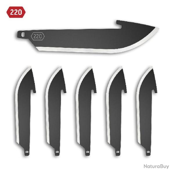 Pack de 6 Lames Drop Point 2,2'' Noir Outdoor Edge Acier 420J2 S�rie 220 OERR22K6C