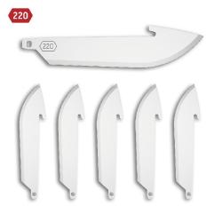 Pack de 6 Lames Drop Point 2,2'' Satin Outdoor Edge Acier 420J2 S&eacute;rie 220 OERR226C