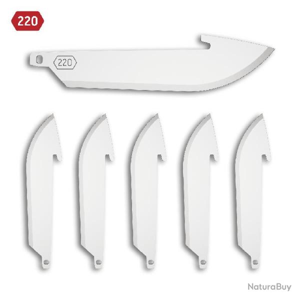 Pack de 6 Lames Drop Point 2,2'' Satin Outdoor Edge Acier 420J2 S�rie 220 OERR226C