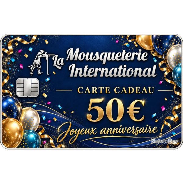 CARTE CADEAU ANNIVERSAIRE 50 &euro;