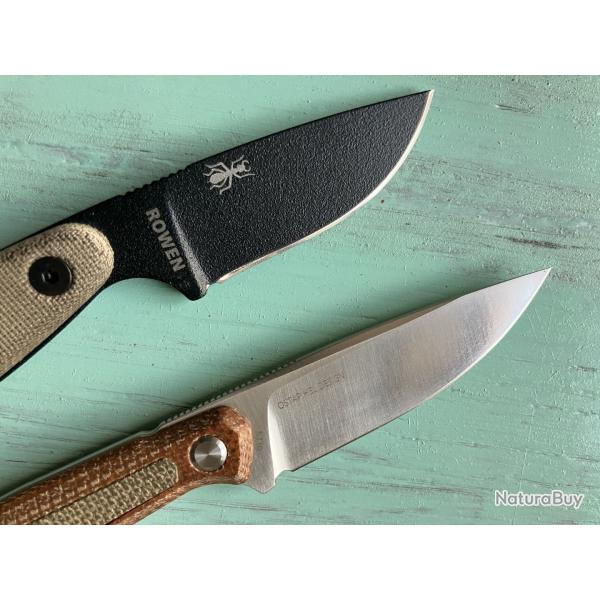 Deux petits couteaux droits tactiques ESEE IZULA  (ROWEN DESIGN)  et REAL STEEL (OSTAP HEL DESIGN)