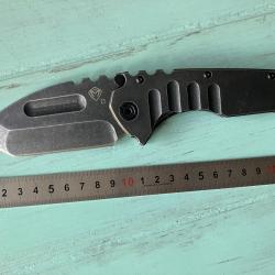 Gros couteau pliant tout m&eacute;tal (JUNLANG)