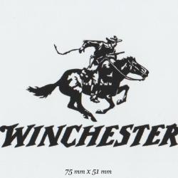 Sticker Winchester  #rectangulaire inscription noir sur fond blanc#