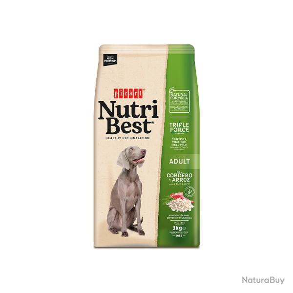 Croquette Nutribest ADULT Agneau et Riz 15 kg