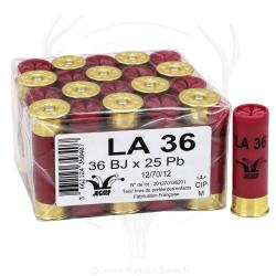 25 cartouches LA 36 Cal.12/70 BJ Rouge Metal JOCKER 05