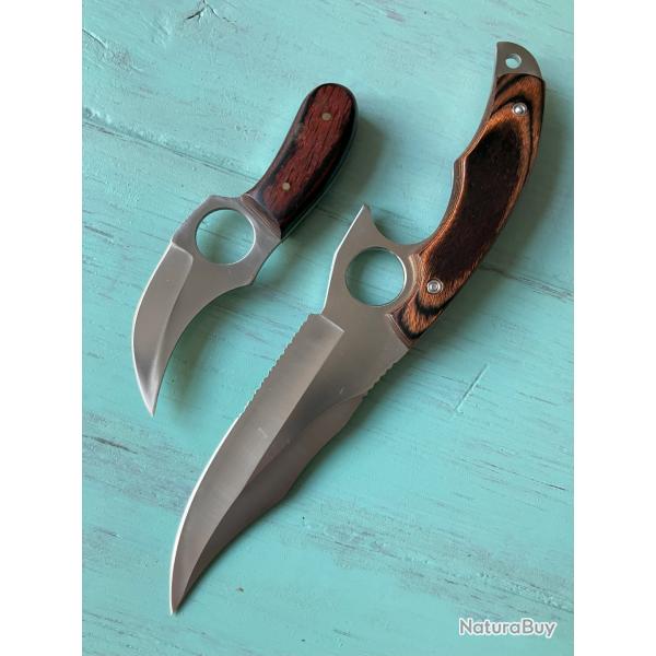 Lot de deux couteaux de chasse (fixes) neufs