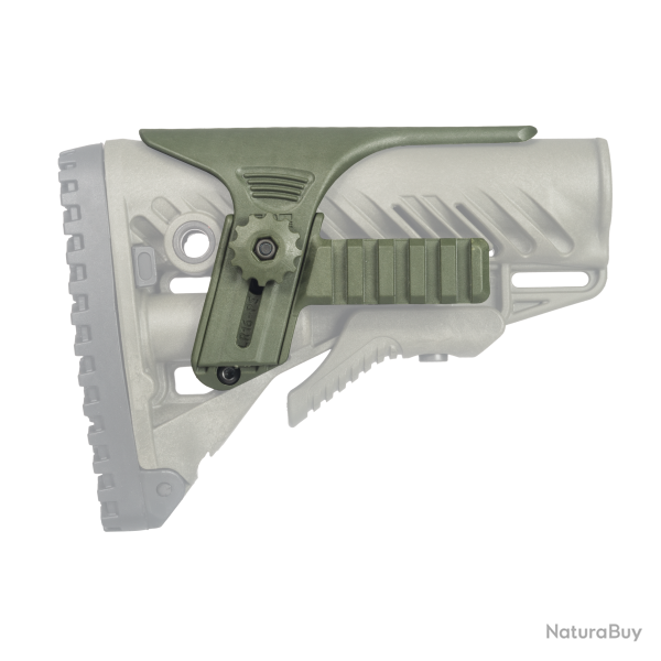 Appui-joue FAB Defense GPCP avec rails Picatinny pour crosse tactique GLR-16 Vert olive