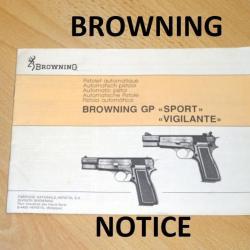notice BROWNING GP SPORT BROWNING GP VIGILANTE en FRANCAIS (envoi mail)- VENDU PAR JEPERCUTE (m2903)