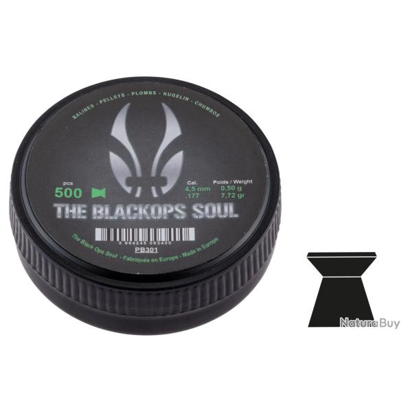 Plombs The Black Ops Soul � t�te plate cal. 4,5 mm