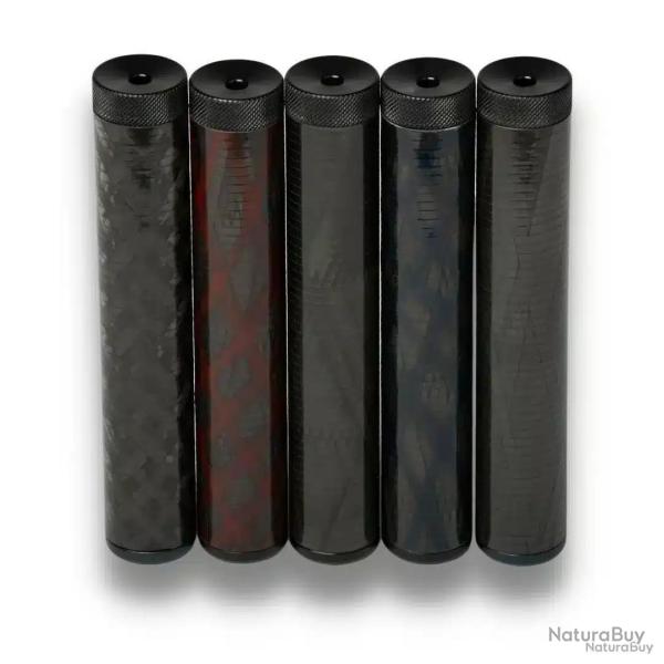 Silencieux Adamantium 150 Diam 27 Noir- Fibre Bleu - Filetage 1/2x20TPI