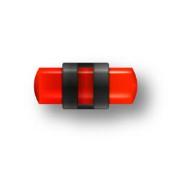 Guidon fluo rouge ajoure M2.6 D3.5 L10