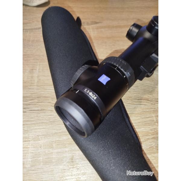 Lunette battue aff�t zeiss v8 1,1.8�24 avec housse zeiss prot�ge lentille montage amovible