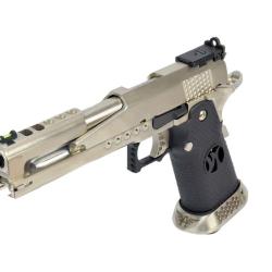 Pistolet airsoft GBB AW Custom HX2201 IPSC Split Silver gaz culasse mobile