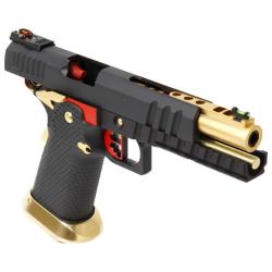 R&eacute;plique de poing airsoft gaz GBB AW Custom HX2002 Full Black & Gold